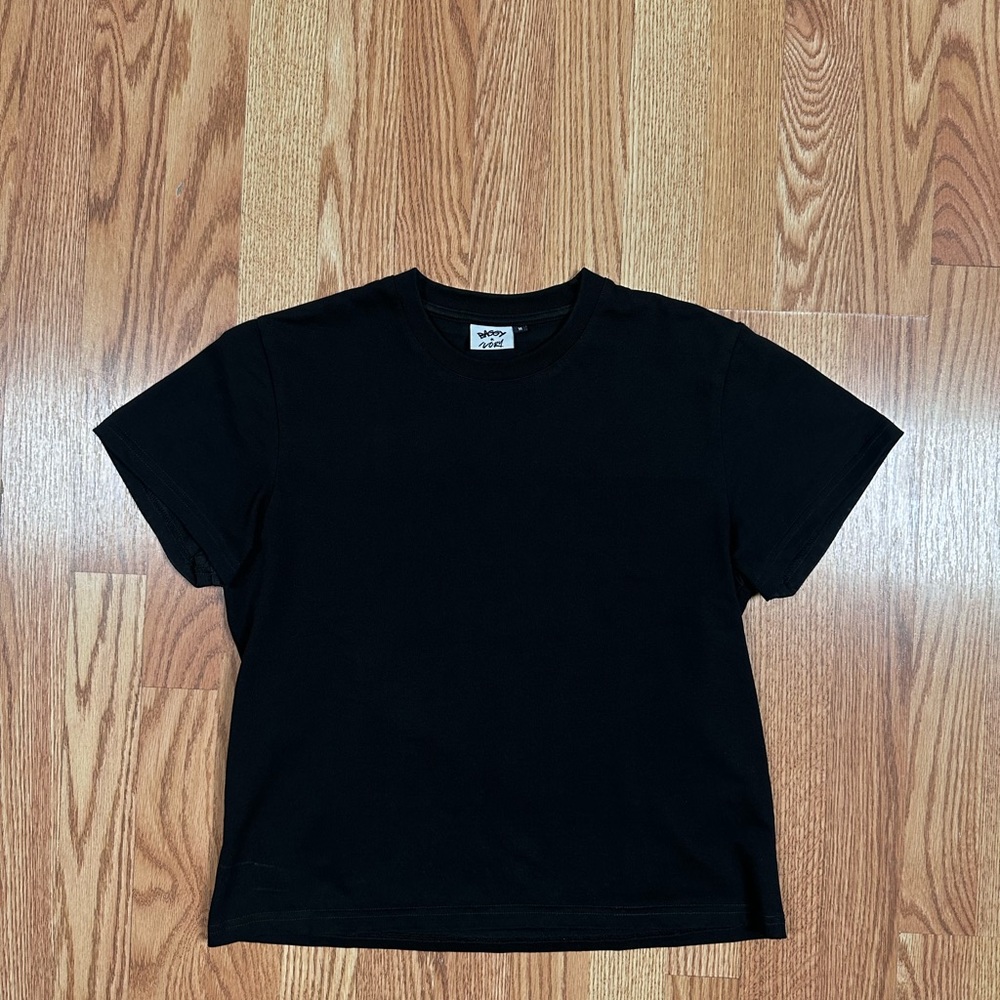 Black Short Sleeve Tee Baggy x Ivory